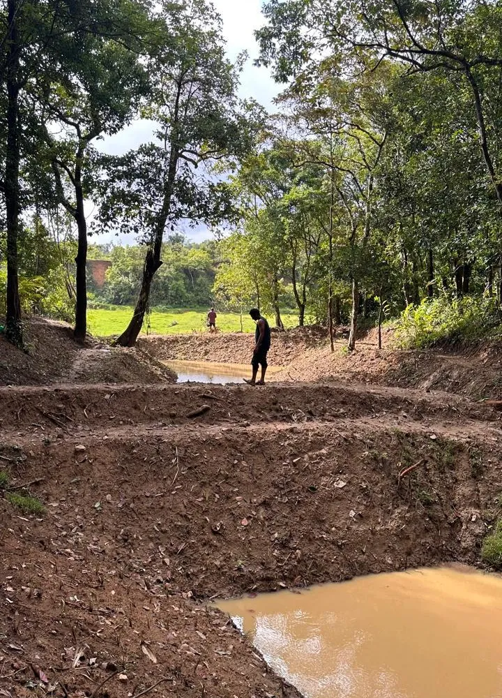 Earthwork and water harvesting infrastructure on farm